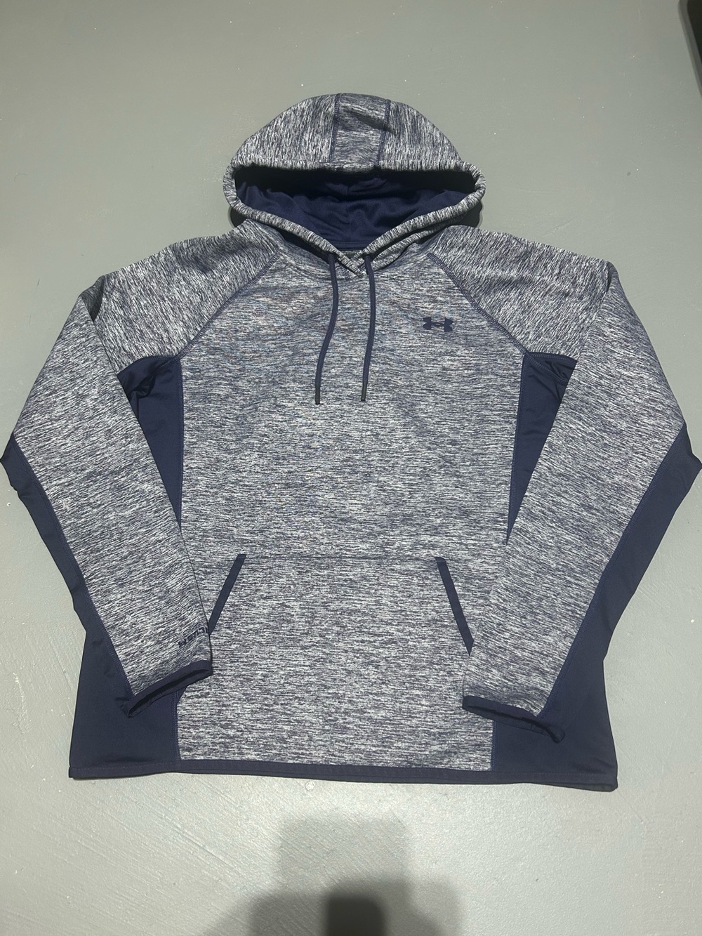 Under Armour Navy Blue and Gray Cold Gear Hoodie Sweatshirt (Men’s Medium)